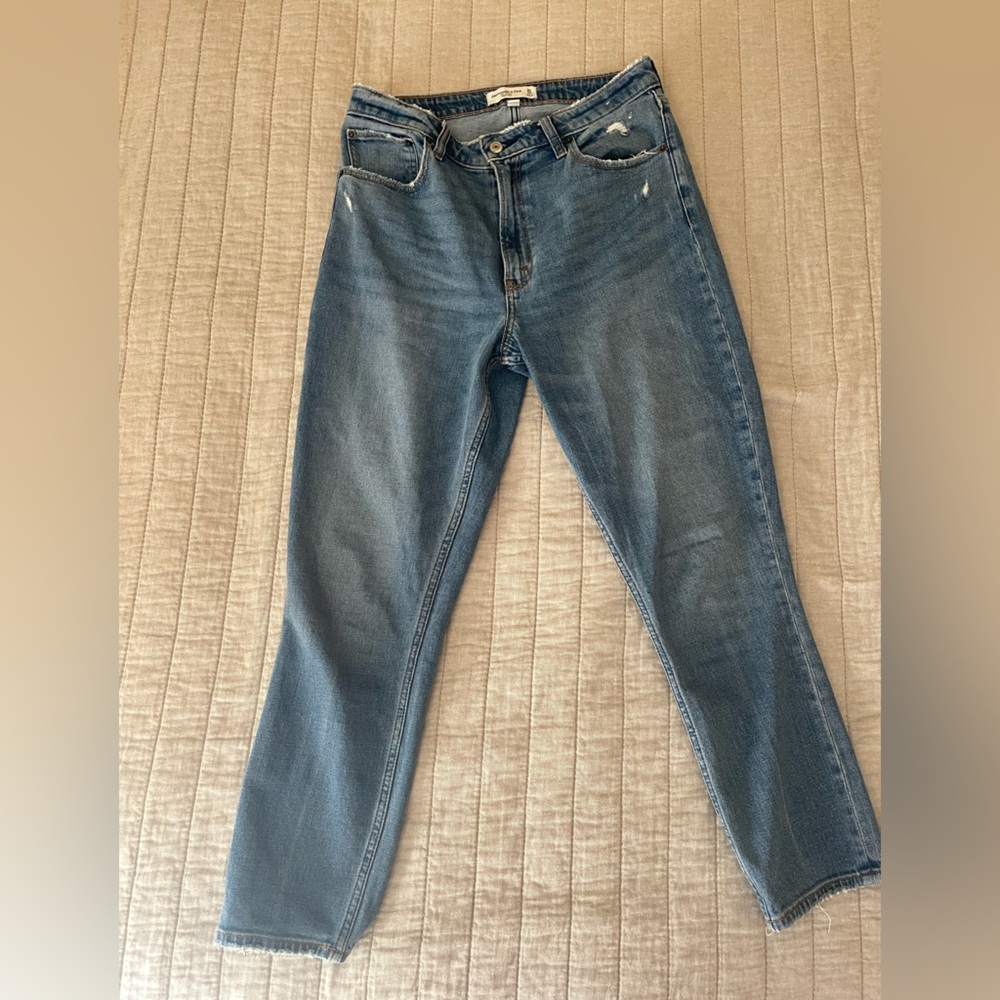 Abercrombie and Fitch Curve Love The Skinny High Rise Medium Wash Jeans